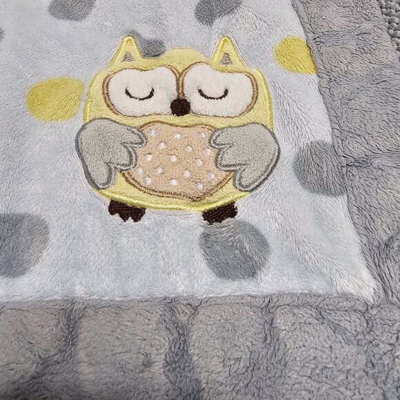 Carters CHILD Of MINE Baby Blanket OWL Animal Gray Yellow